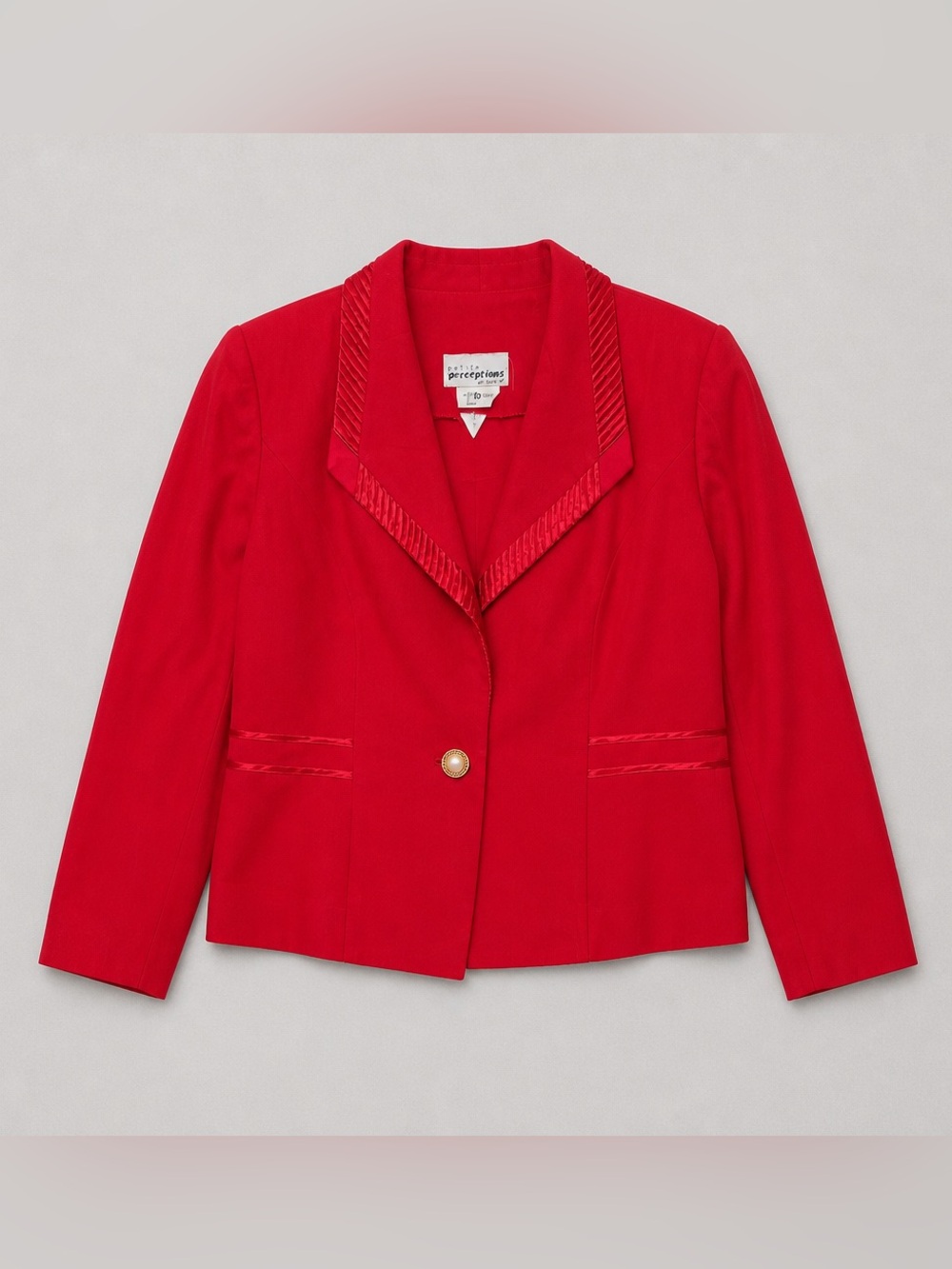 Perceptions Red Women's Single-Button Blazer
